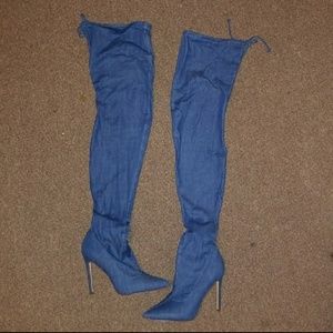 BLACK FRIDAY***Denim thigh high boots